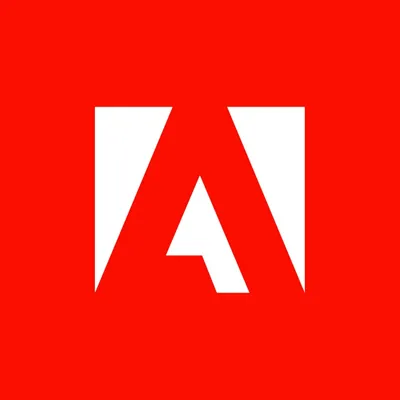 Adobe 'A' Logo with Color-Shifting Background from Red to Blue