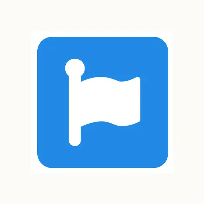 Font Awesome Flag Icon on Blue Square Background