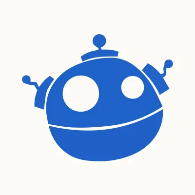 Freepik Company Logo with Stylized Robot Icon in Blue