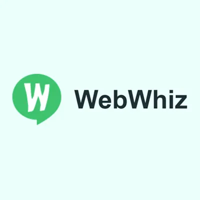 WebWhiz Logo with Green Speech Bubble and 'W' Icon