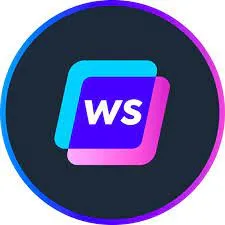 Writesonic Logo with 'WS' Initials on a Neon Gradient Background