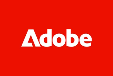 Adobe Brand Logo on Red Background