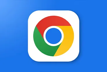 Google Chrome Browser Icon on Blue Background