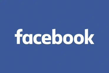 Facebook Logo with White Text on Dark Blue Background