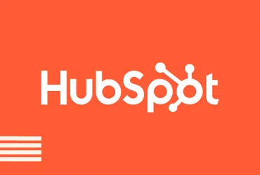 HubSpot Logo with White Text and Stylistic S Icon on Orange Background