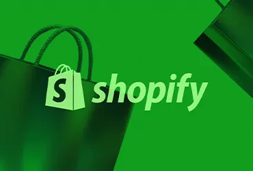 Shopify Logo on Shopping Bag in Monochromatic Green