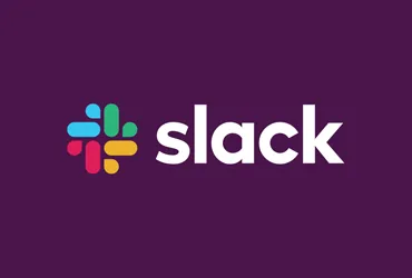 Slack Logo with Colorful Hashtag Icon on Dark Purple Background