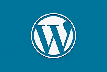 WordPress Logo with White Icon on Blue Background