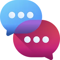 Colorful Speech Bubbles Icon for Online Chat Service with Licensed PNG Download Link