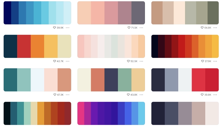 Collection of Popular Color Palettes on Coolors