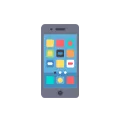 Smartphone Icon with Colorful App Tiles on Screen