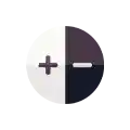 Contrast Adjustment Icon with Plus and Minus Symbols