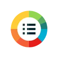 Colorful segmented circle menu icon on a transparent background