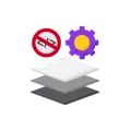 No Code Automation Icon, Gear, and Layered Documents