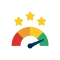 Customer Satisfaction Meter with Three Stars Rating