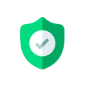 Security Approval Icon with Green Shield and Check Mark