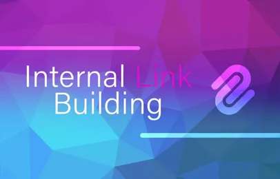 Internal Link Building Concept on Geometric Gradient Background