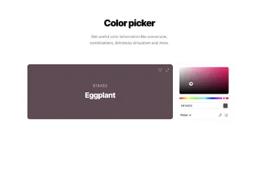 Coolors Color Picker Tool Displaying Eggplant Shade with Hex Code and Adjustable Color Spectrum