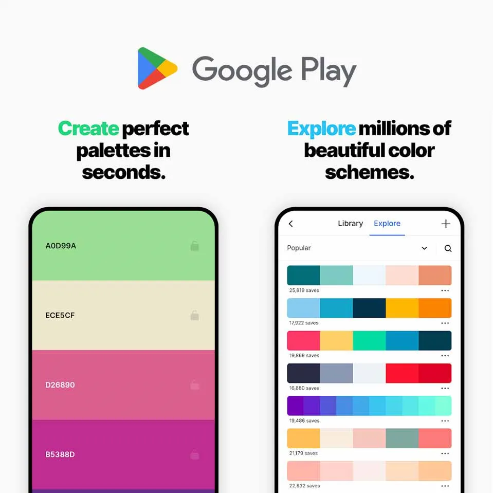 Coolors App on Google Play: Creating and Exploring Color Palettes