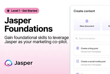 Jasper Foundations Course Interface for Level 1 Marketing Training