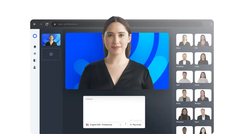 Synthesia AI Video Generation Platform Interface