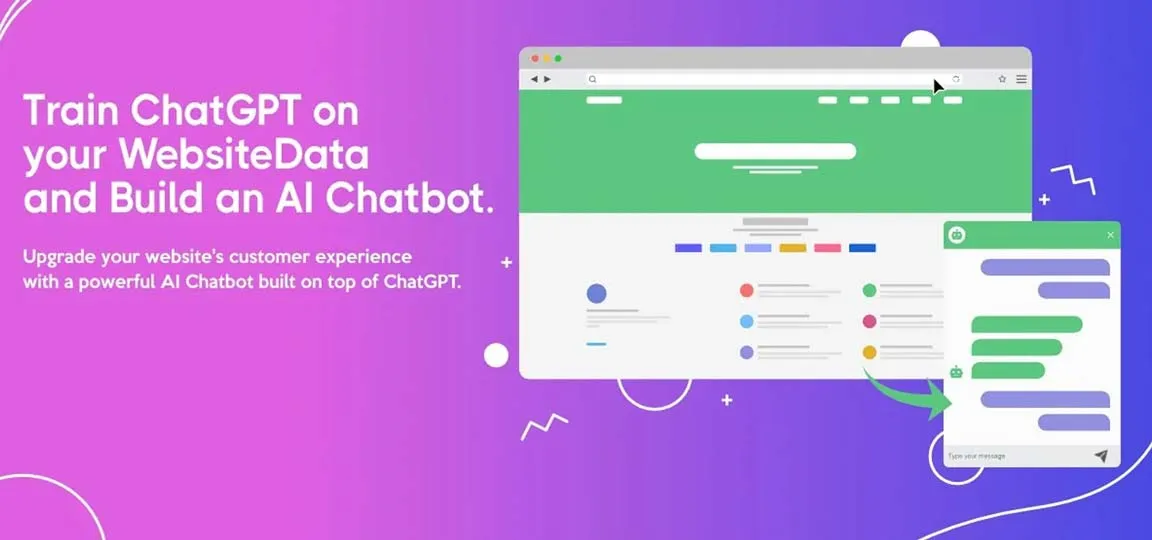 WebWhiz AI Chatbot Training Banner with Visual Examples on Desktop Interface